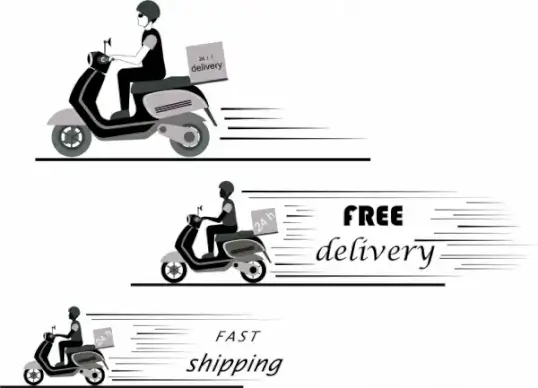 free delivery icons sets motorbike icons retro style
