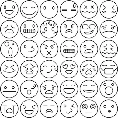 free emoji icons set with white background