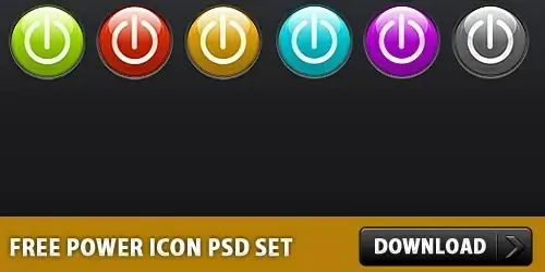 Free Glossy Power Icon PSD Set