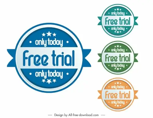 free trial stamps collection elegant symmetric circle ribbon decor