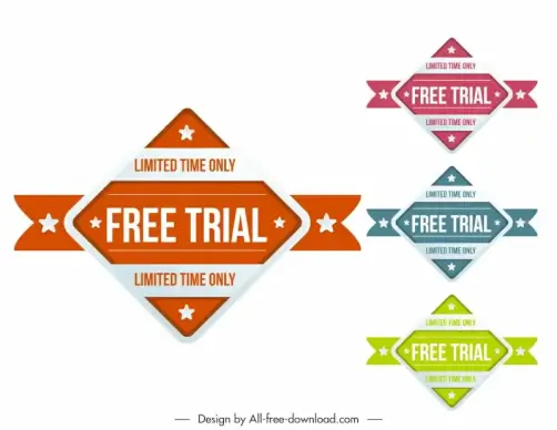 free trial stamps collection elegant symmetric geometric shapes