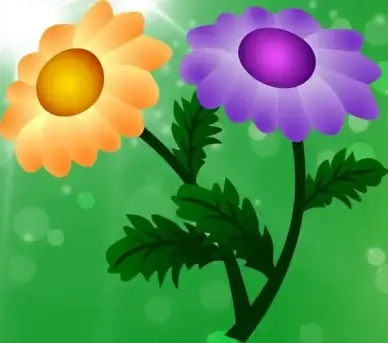 chrysanthemum icon design colorful sparkling cartoon style