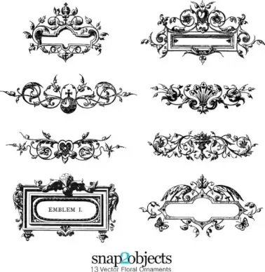 Free Vector Floral Ornaments Pack 03