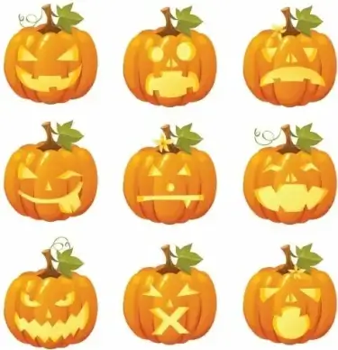 Free Vector Halloween Pumpkin Smiles
