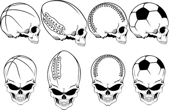 Free Vector Sports Skulls Pack