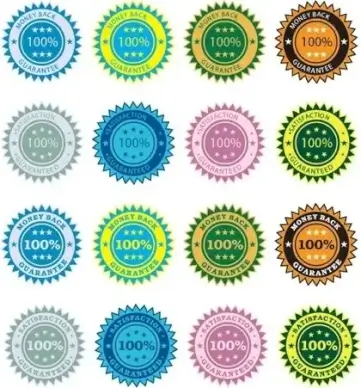 quality guarantee stickers various colored circle design