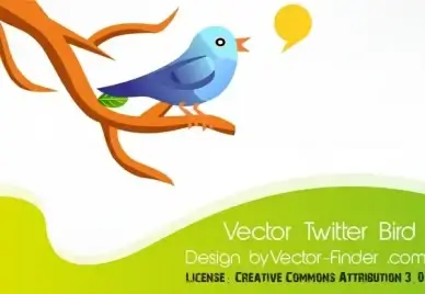 twittering bird theme colorful cartoon style