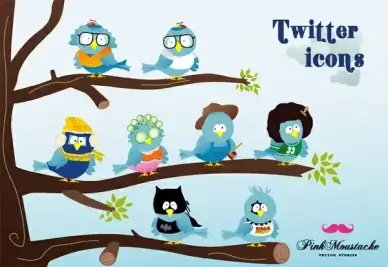 free vector twitter icon set