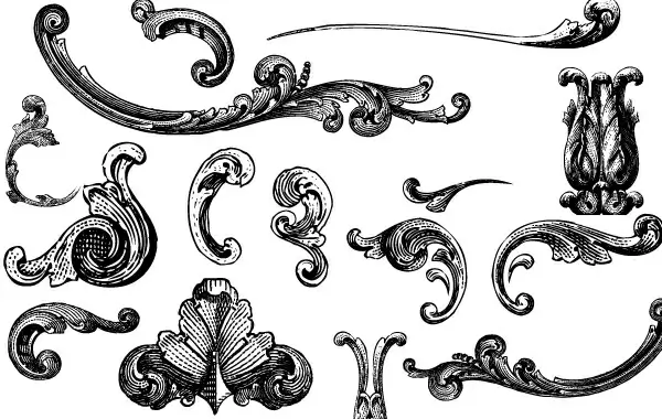 Free Vectors: Engraved Ornaments