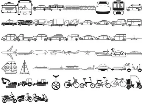 Free Vehicles Silhouette Vector