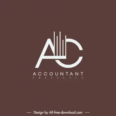 freelance accountant logo template flat contrast stylized text design 