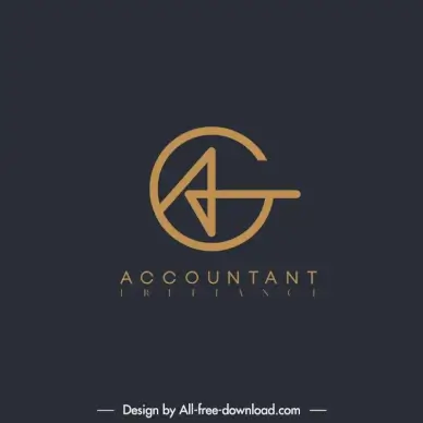 freelance accountant logotype circle stylized texts design 