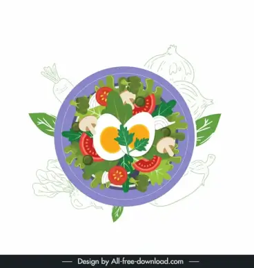 fresh green vegetables design elements flat design 