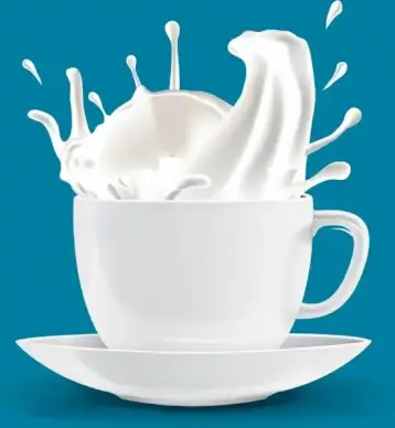 fresh milk promotion banner white splashing cup decoration
