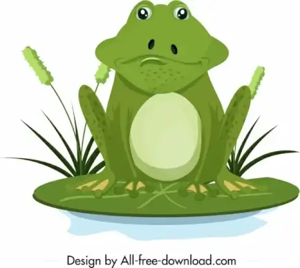 frog wild animal icon green design cartoon character