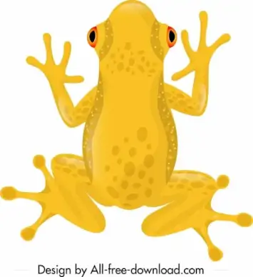 frog wild animal icon yellow design cartoon sketch