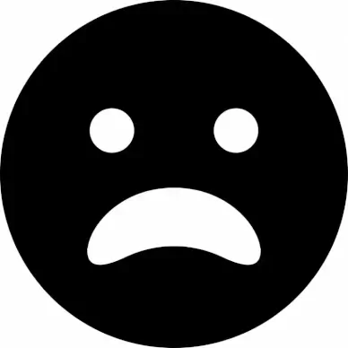 frown open emotion icon flat black white contrast sketch