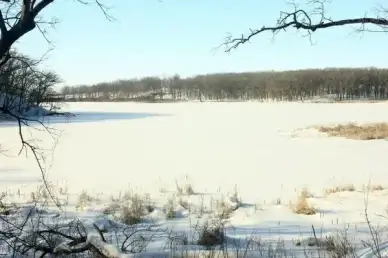 frozen lake at glacial lakes state park minnesota