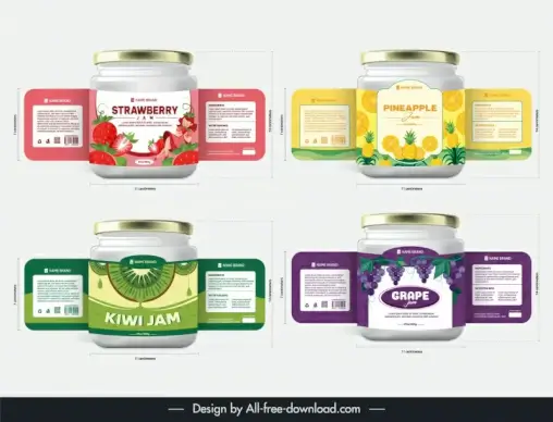 fruit jam packaging sample templates elegant realistic 