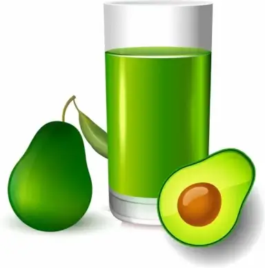 fruit juice banner bright colored avocado glass ornament