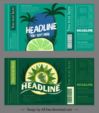 fruit juice label templates dark green handdrawn decor