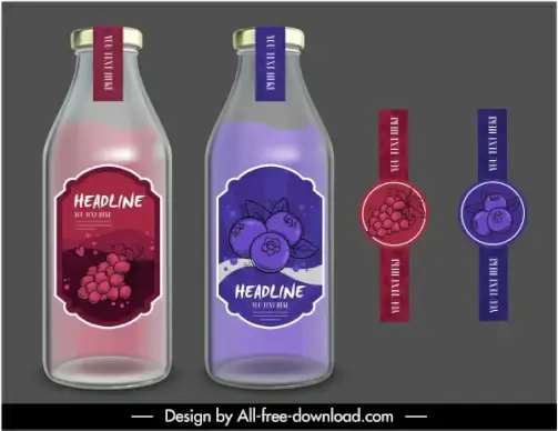 fruit juice label templates elegant classic dark colored