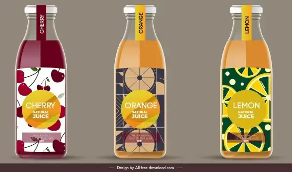 fruit juice label templates elegant colored flat decor