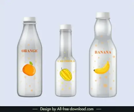 fruit juice label templates shiny modern flat sketch