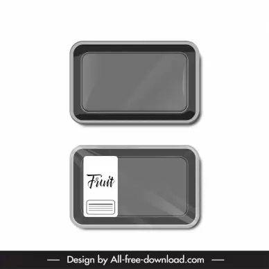 fruit tray icon elegant flat gray sketch