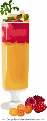 fruits mixture cocktail icon colorful classic design