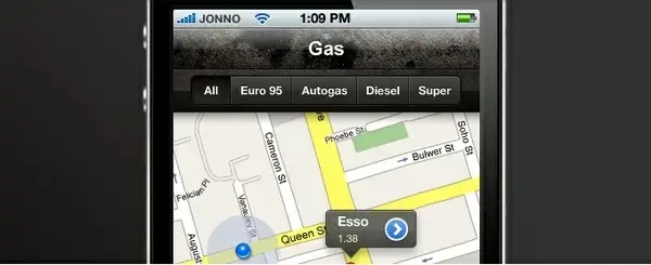 Fuel Station Finder App PSD