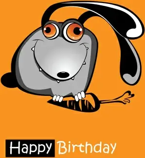 funny cartoon character with birthday cards set vector