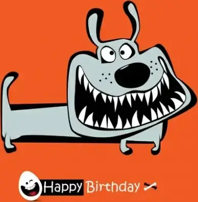 funny cartoon character with birthday cards set vector