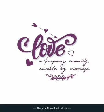 funny love quotes banner template handdrawn calligraphic texts arrow hearts decor
