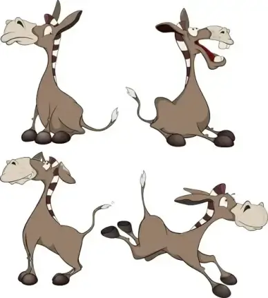funny small donkey vector