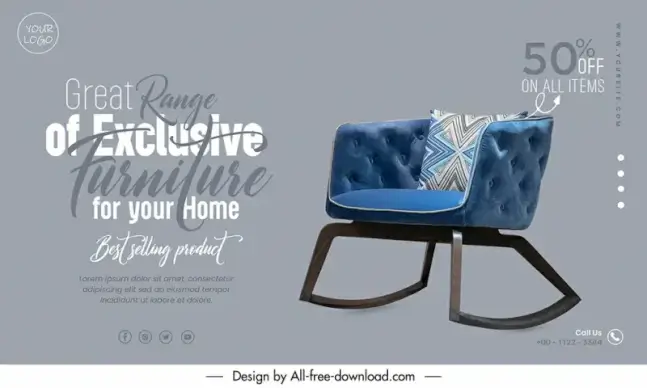 furniture discount sale poster template elegant modern design 