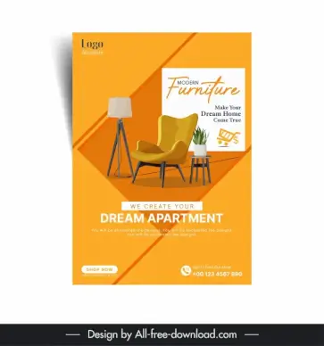 furniture flyer template bright elegant decor