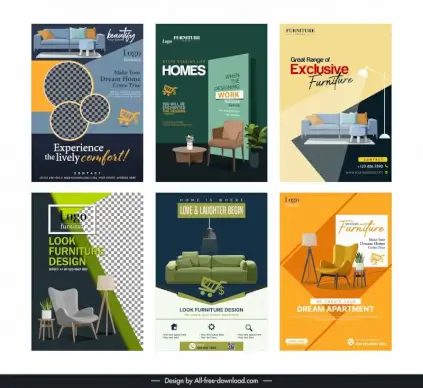furniture flyer templates collection elegant design