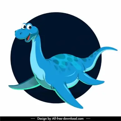 futabasaurus dinosaur icon cute cartoon character sketch