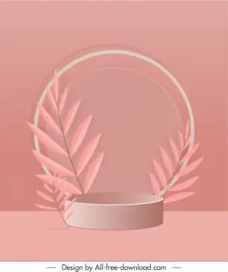 gallery decorative template 3d stage elegant leaves sketch