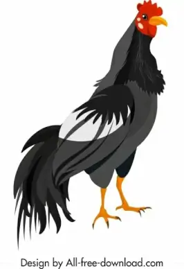 galliformes icon chicken sketch colored cartoon design