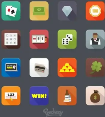 gambling icons set