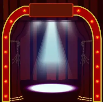 game show stage design bright neon gate decoration