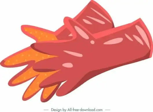 gardening tool icon red gloves pair design