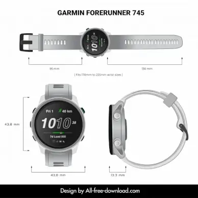garmin forerunner 745 smartwatch advertising design elements elegant realistic
