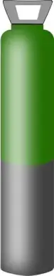 Gas cylinder grey and dark green, high pressure for Argon
