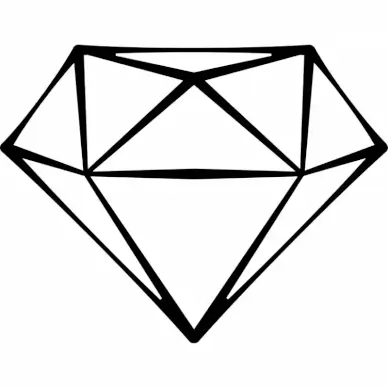 gem diamond sign icon geometric 3d sketch