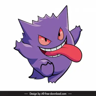 gengar cartoon character icon funny dynamic sketch