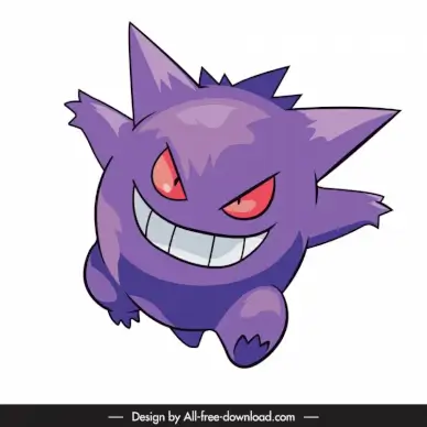 gengar character icon funny cartoon sketch