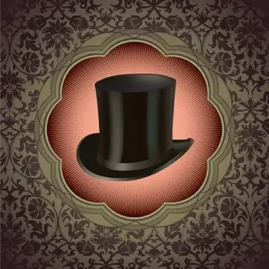 gentleman hat background 01 vector
